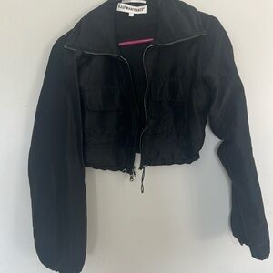 Kaufmanfranco small black cropped windbreaker